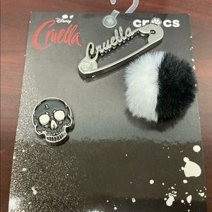 Disney Cruella De Vil METAL Shoe Jibbitz Crocs 3pk